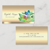 Carte De Visite Instructeur de Yoga Fleur de Lotus Vert Chic (Devant / Derrière)