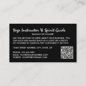 Carte De Visite Instructeur de Yoga Géométrique noir et blanc (Dos)