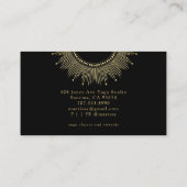 Carte De Visite Instructeur de Yoga Gold Black Sun Moon (Dos)