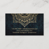 Carte De Visite Instructeur de Yoga Gold Lotus Mandala Dark (Dos)