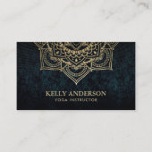 Carte De Visite Instructeur de Yoga Gold Lotus Mandala Dark (Devant)