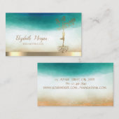 Carte De Visite Instructeur de Yoga Gold Tree femmes Silhouette (Devant / Derrière)