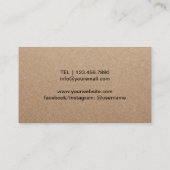 Carte De Visite Instructeur de Yoga Gold Tree Rustic Kraft (Dos)