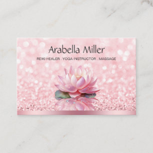 Carte De Visite Instructeur de Yoga Guérisseur Reiki Bokeh Lotus P
