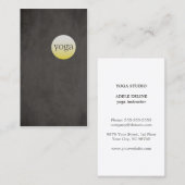 Carte De Visite Instructeur de Yoga Jaune Noir de Texture Simple M (Devant / Derrière)