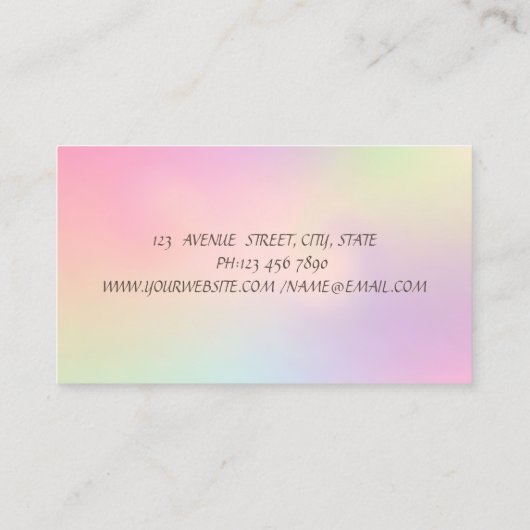 Carte De Visite Instructeur de Yoga Lotus Confetti en or holograph (Dos)