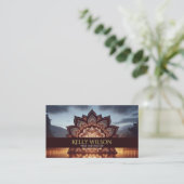 Carte De Visite Instructeur de Yoga Lotus Floral Mandala (Debout devant)