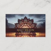 Carte De Visite Instructeur de Yoga Lotus Floral Mandala (Devant)