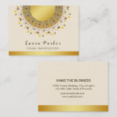 Carte De Visite Instructeur de Yoga Mandala Classique Lotus Floral (Devant / Derrière)