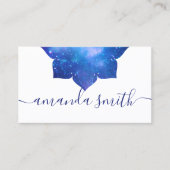 Carte De Visite Instructeur de Yoga Mandala Galactic Aqua Blue (Devant)