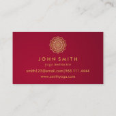 Carte De Visite Instructeur de Yoga Mandala Turquoise & Or moderne (Dos)