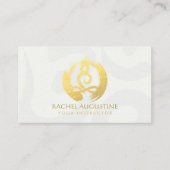 Carte De Visite Instructeur de Yoga Méditation d'or blanc Pose ZEN (Devant)