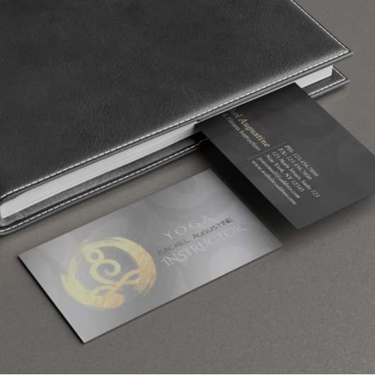 Carte De Visite Instructeur de Yoga méditation d'or en argent Pose