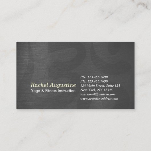 Carte De Visite Instructeur de Yoga méditation d'or en argent Pose (Dos)