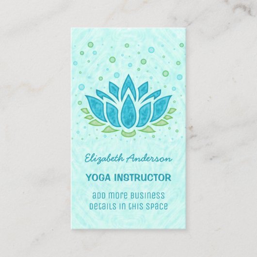 Carte De Visite Instructeur de yoga| Méditation du Zen de fleurs d (Devant)
