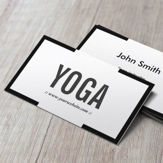 Carte De Visite Instructeur de Yoga Modern Bold Border Professionn