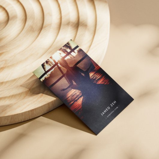 Carte De Visite Instructeur de Yoga moderne bien-être Monogramme Q