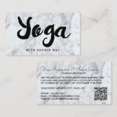 Carte De Visite Instructeur de Yoga moderne et tendance en marbre (Devant / Derrière)