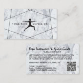 Carte De Visite Instructeur de Yoga moderne et tendance en marbre (Devant / Derrière)