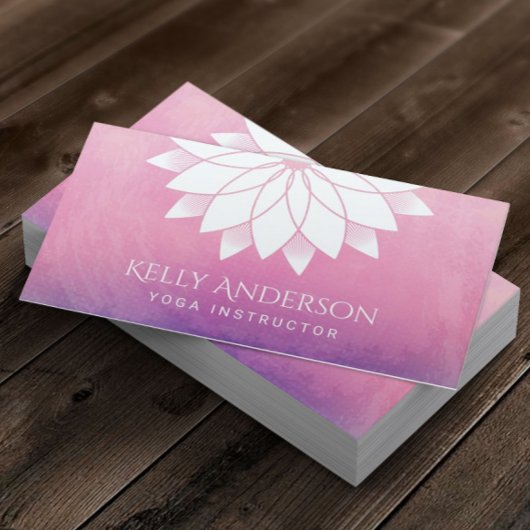Carte De Visite Instructeur de Yoga Moderne Lotus Floral Mandala