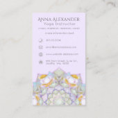 Carte De Visite Instructeur de Yoga moderne Lotus Mandala blanc (Dos)