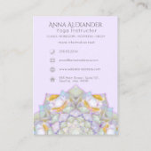 Carte De Visite Instructeur de Yoga moderne Lotus Mandala blanc (Dos)