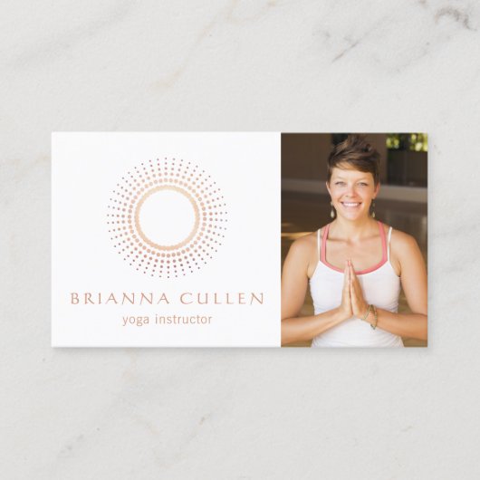 Carte De Visite Instructeur de Yoga moderne Mandala Circle Photo d (Devant)