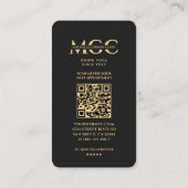 Carte De Visite Instructeur de Yoga moderne Monogramme Noir Or Man (Dos)