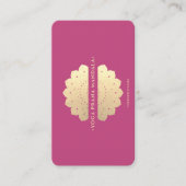 Carte De Visite Instructeur de Yoga moderne Monogramme Pink Gold M (Devant)
