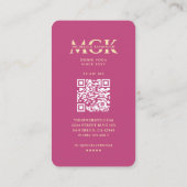 Carte De Visite Instructeur de Yoga moderne Monogramme Pink Gold M (Dos)