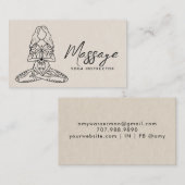 Carte De Visite Instructeur de Yoga moderne Script Yoga (Devant / Derrière)
