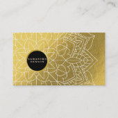 Carte De Visite Instructeur de Yoga Motif GoldMandala Elégant mode (Devant)