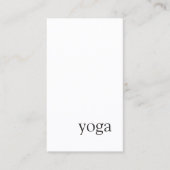 Carte De Visite Instructeur de Yoga noir blanc minimal (Devant)