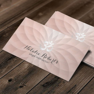 Carte De Visite Instructeur de Yoga Om Logo Rose Gold Spiral Lotus