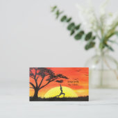 Carte De Visite Instructeur de Yoga Orange Sunset Yoga Pose (Debout devant)