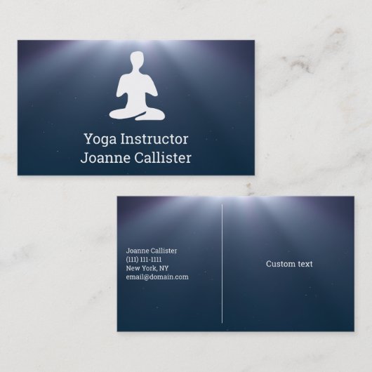Carte de visite instructeur de Yoga ou Pilates (Devant / Derrière)