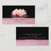 Carte De Visite Instructeur de Yoga Parties scintillant Lotus Flow (Devant / Derrière)