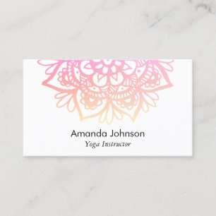 Carte De Visite Instructeur de Yoga Pastel Mandala