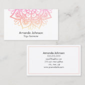 Carte De Visite Instructeur de Yoga Pastel Mandala (Devant / Derrière)