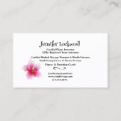 Carte De Visite Instructeur de Yoga & Pilates Fuchsia Lily (Dos)