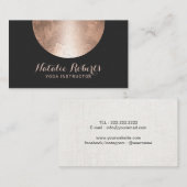 Carte De Visite Instructeur de Yoga Rose Gold Circle Spa Énergie (Devant / Derrière)