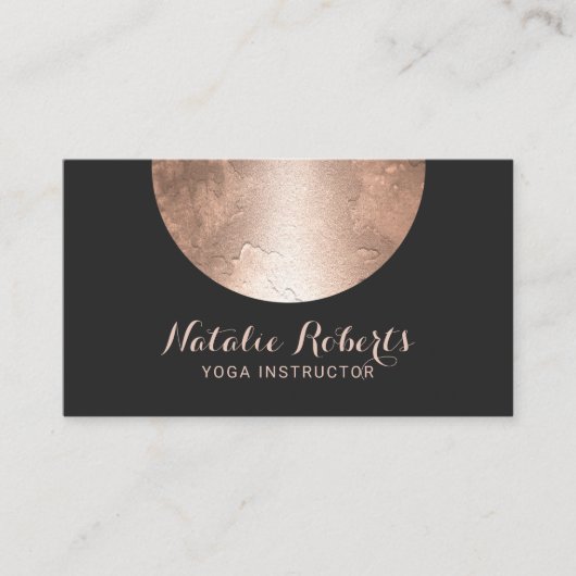 Carte De Visite Instructeur de Yoga Rose Gold Circle Spa Énergie (Devant)