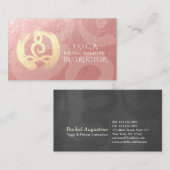 Carte De Visite Instructeur de Yoga Rose méditation d'or Pose ZEN (Devant / Derrière)