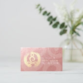 Carte De Visite Instructeur de Yoga Rose méditation d'or Pose ZEN (Debout devant)