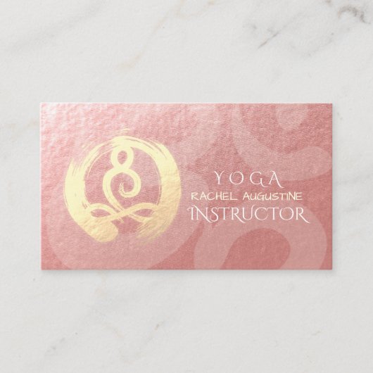Carte De Visite Instructeur de Yoga Rose méditation d'or Pose ZEN (Devant)