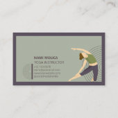 Carte De Visite Instructeur de Yoga rose vert Boho moderne (Dos)