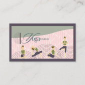 Carte De Visite Instructeur de Yoga rose vert Boho moderne (Devant)