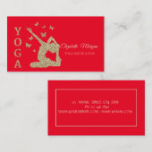 Carte De Visite Instructeur de yoga, Rouge, Parties scintillant d' (Devant / Derrière)
