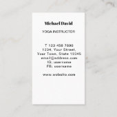 Carte De Visite Instructeur de Yoga rustique (Dos)