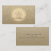 Carte De Visite Instructeur de Yoga Rustique Kraft Gold Lotus Conf (Devant / Derrière)